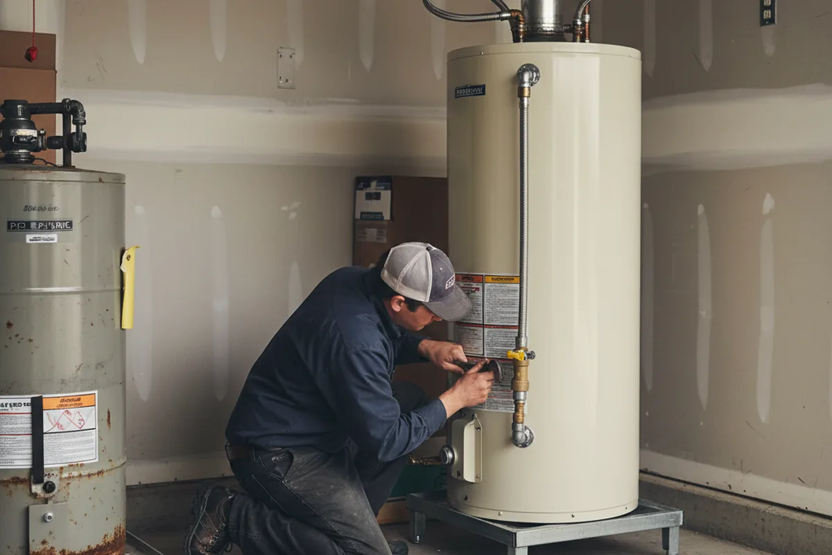Water heater and shutoff valve replacement in Newcastle